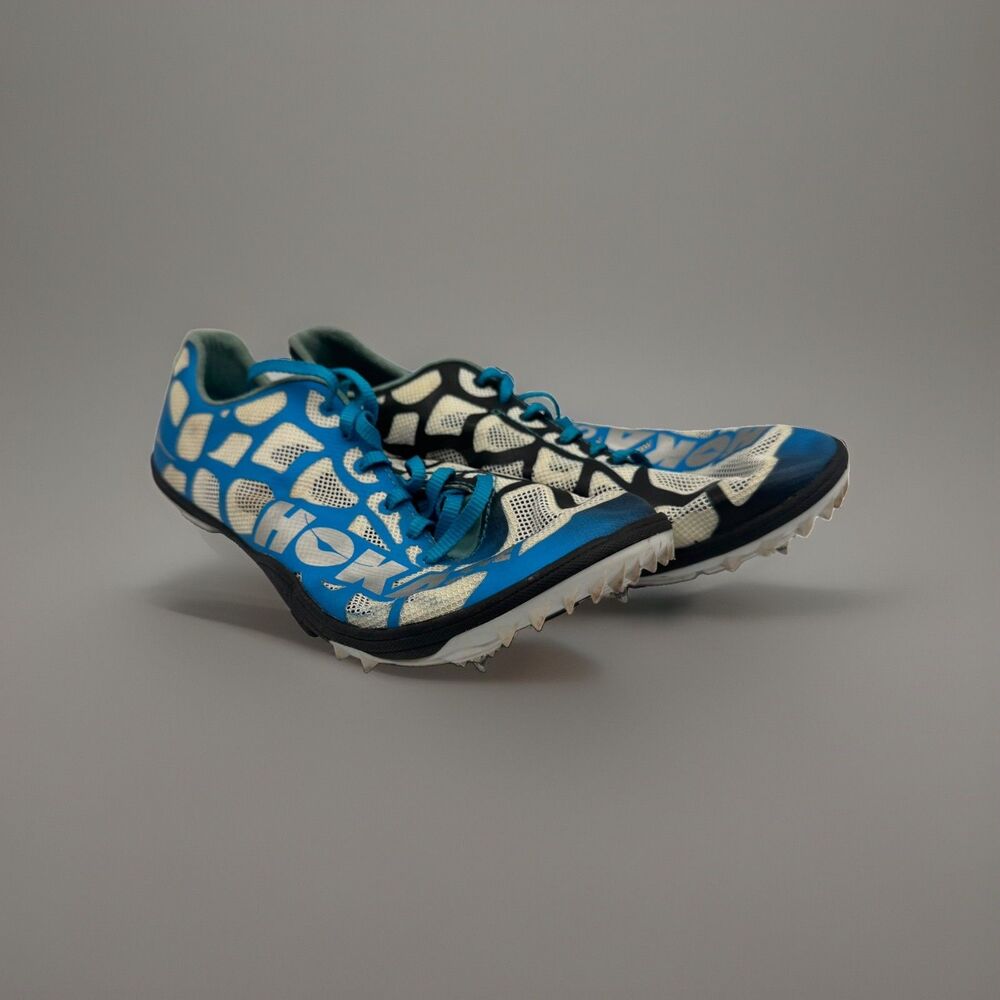Hoka One One Rocket MD Running Spikes Blue White Shoes Women's 9.5 1013928 WCY